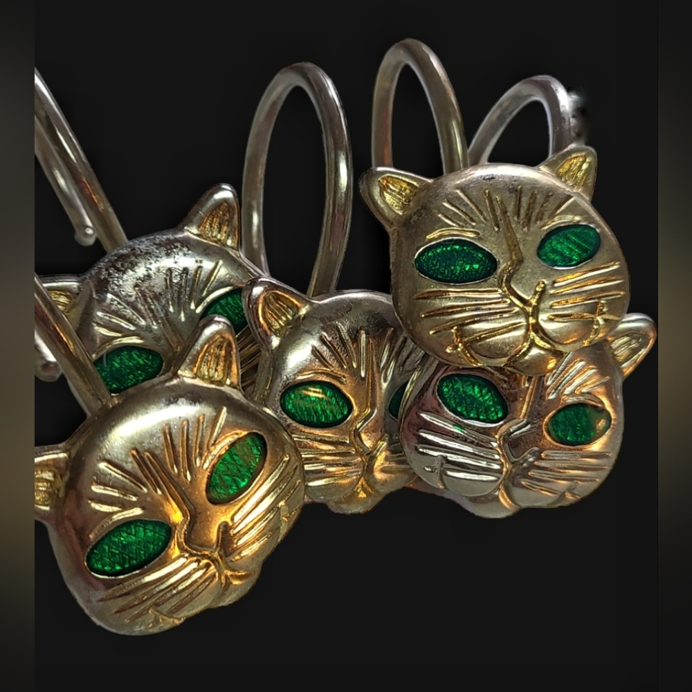 Five Vintage Kitty Cat Curtain Holders